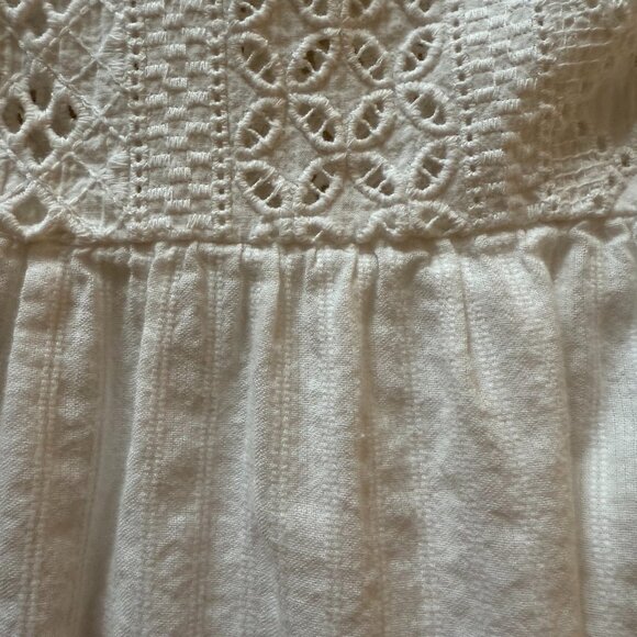 Womens White Cotton Short-Sleeve Blouse Top - Picture 5 of 5